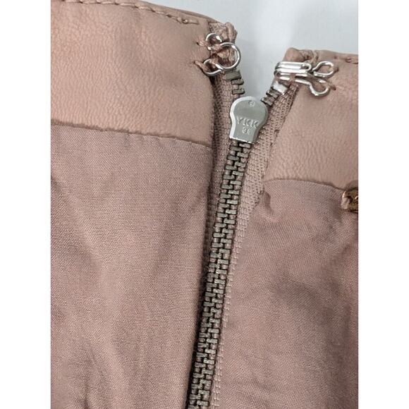 Free People Vegan Suede Mini Skirt In Rose Pink Peach Size 6 - Picture 8 of 11